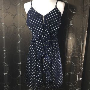 Hello Miss. Polka-dotted zip up dress size small